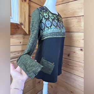 Vintage Boho Tunic Lagenlook‎ Grey Art 2 Wear Women’s Medium Hippy Personality